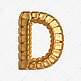 金属质感立体字母D