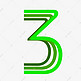 绿色质感线条数字3