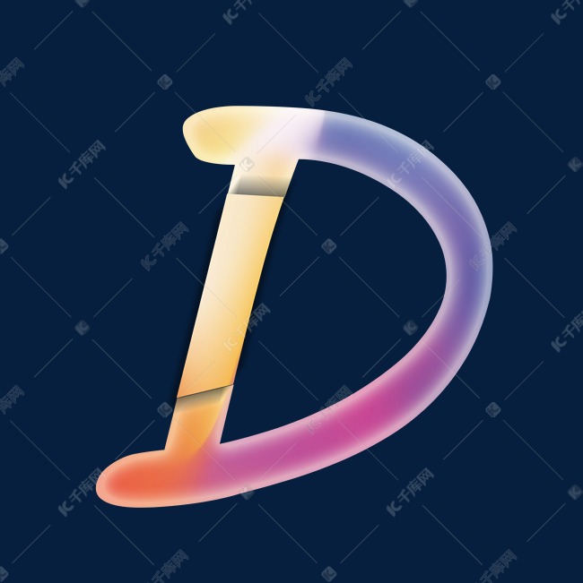 创意卡通渐变字母d