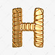 金属质感立体字母H