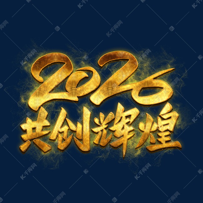 2020共创辉煌金色艺术字