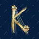 金色花纹字母K