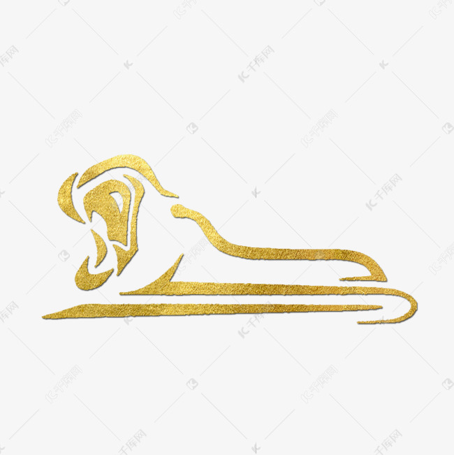 河马金色创意象形字艺术字设计图片-千库网