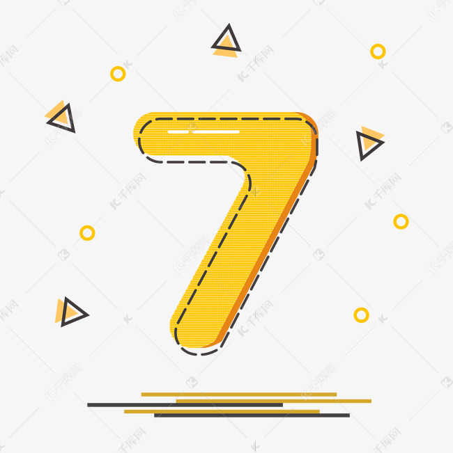 卡通数字7创意艺术字设计图片-千库网