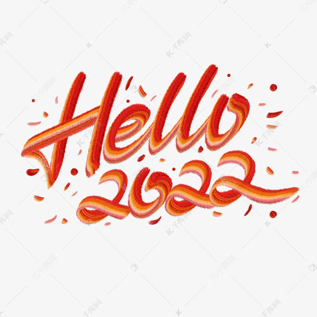 HELLO2022涂鸦英文手绘