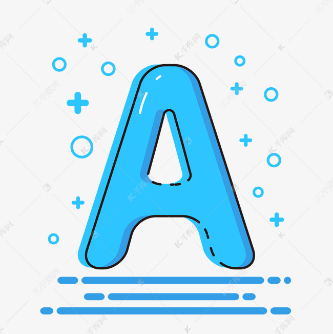 可爱卡通风格字母a艺术字设计图片-千库网