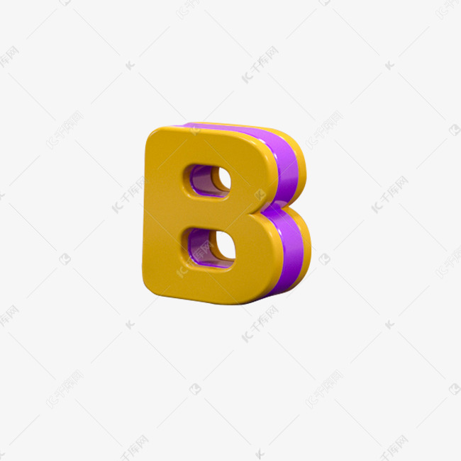 彩色立体纹理字母B艺术字