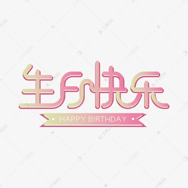 生日快乐创意字体