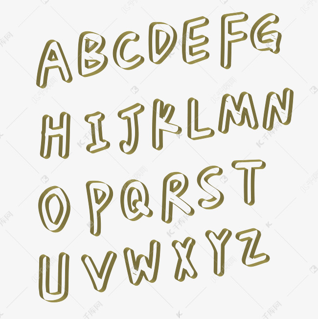 26个英文字母艺术字设计图片-千库网