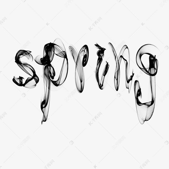 spring字体创意设计矢量图艺术字设计图片-千库网