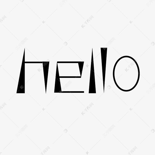 hello字体创意设计矢量图