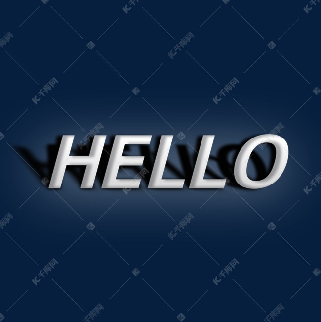 hello阴影主题艺术字体