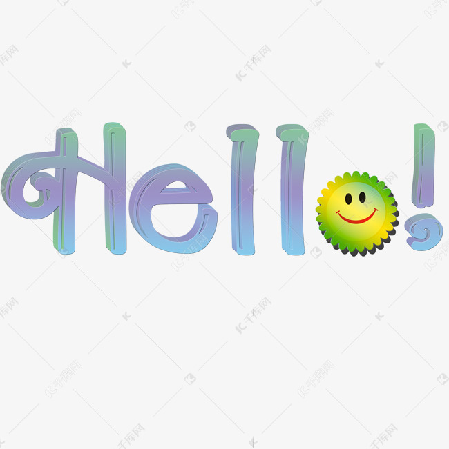 渐变创意Hello矢量图