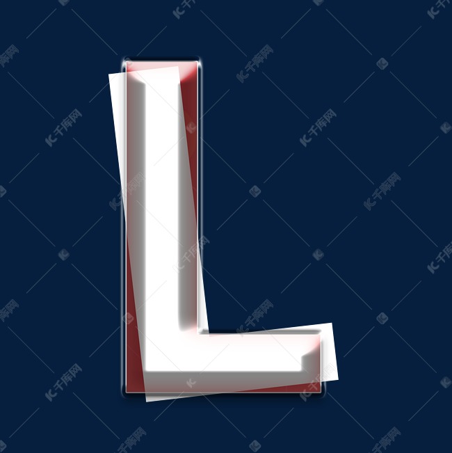 立体重叠白色红色字母L