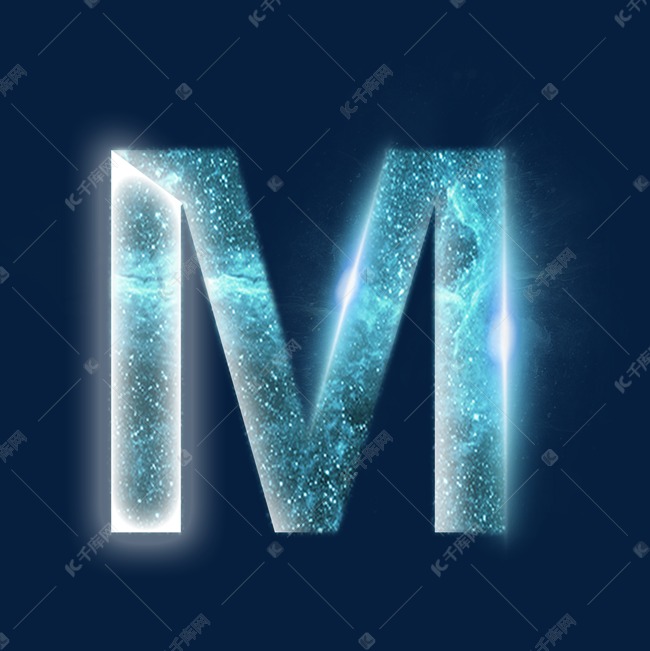 炫酷光效分割字母M