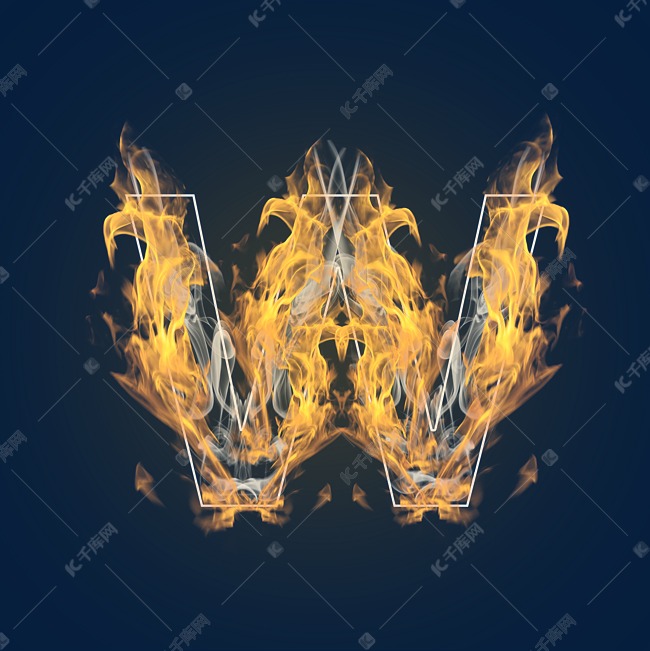 炫酷火焰光效字母W