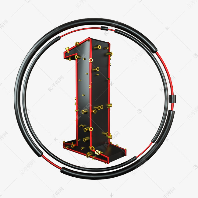 字体提供免费下载的机会,更多创意金属管道立体数字1创意艺术字设计快