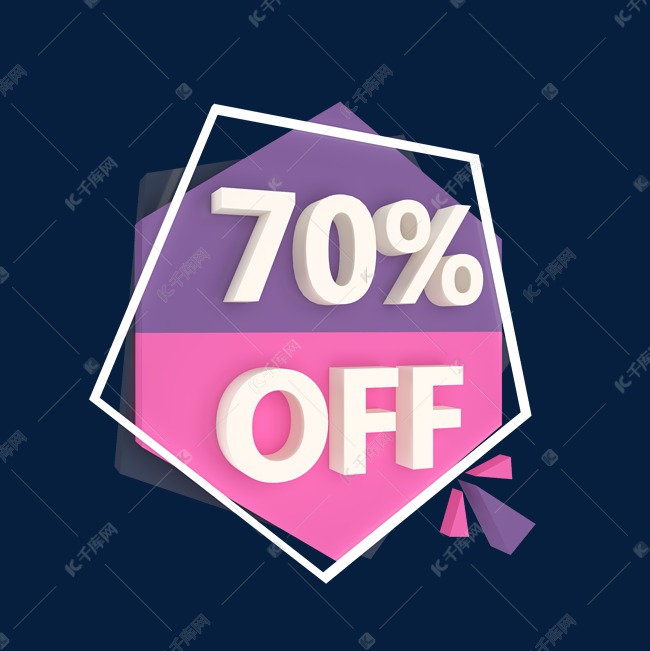 电商立体标签三折70%OFF