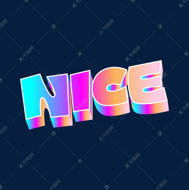 nice英文卡通立体矢量