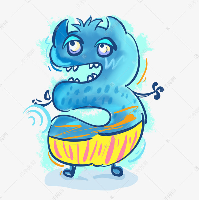 数字3卡通怪兽字体设计