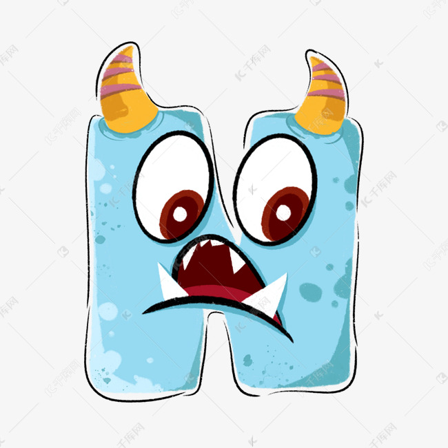 英文字母a怪兽创意设计