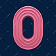 粉色洋红大气立体数字0