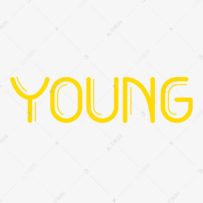 五四青年节YOUNG黄色创意英文字