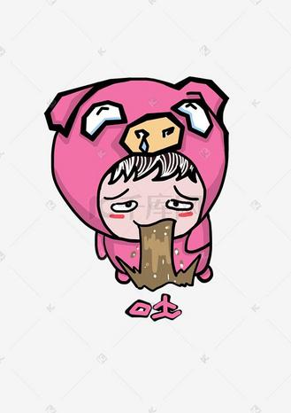 猪头哥q版卡通角色人物形象聊天表情包吐