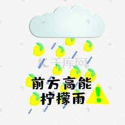 创意柠檬表情包天气预报前方高能