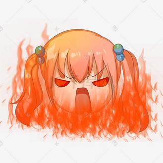 发火小女孩表情插画