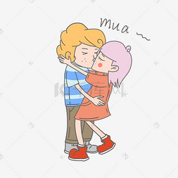 七夕爱情情侣亲亲表情包