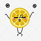 柠檬片困表情插画