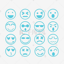 简约线条表情包图片_矢量EMOJI简约线条圆脸表情包