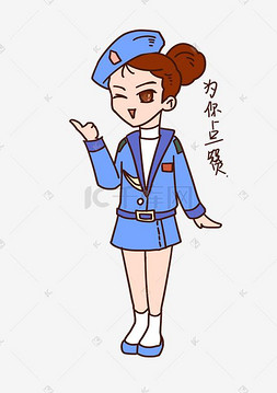 建军节表情包为你点赞女军人插画