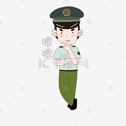 国庆节军人表情包嗯嗯插画