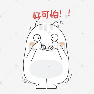 肥猫图片素材_可爱小肥猫好可怕怕怕表情包