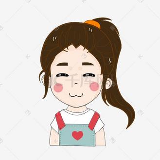 眯眯眼卡通表情包女孩png图片矢量素材
