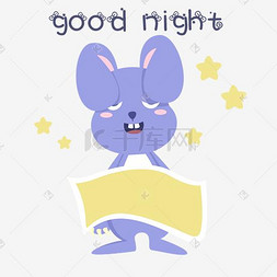 兔子月亮线稿图片_中秋表情晚上好小兔子插画