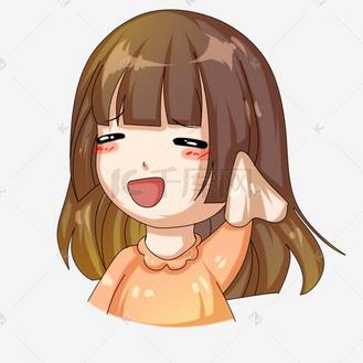 无奈的表情图片素材_手绘小女孩无奈表情包