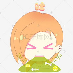 小女孩可爱头像表情吐