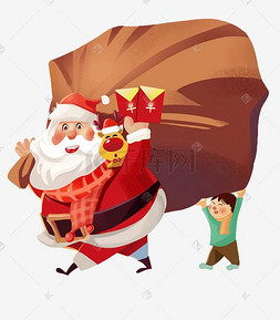 红包送礼图片_圣诞老人平安夜送礼物发红包