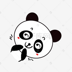 小熊猫png图片_Q版可爱卡通歪头小动物表情包小
