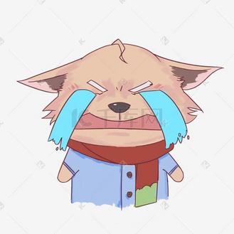 哭手绘表情图片素材_手绘哭泣的狗狗