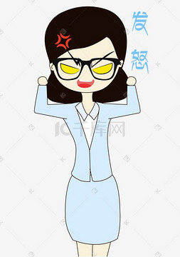 卡通手绘老师发怒表情元素企业vip免费下载卡通小兔子生气发怒表情