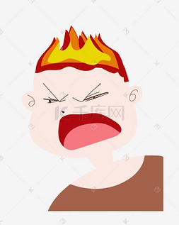愤怒的表情卡通图片_生气愤怒的表情插画