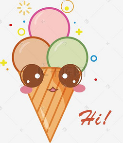 夏季冰淇淋可爱表情系列