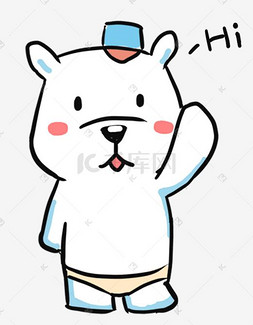 hi可爱小熊插画西瓜君q版卡通角色人物形象聊天表情包hi老师hi表情包