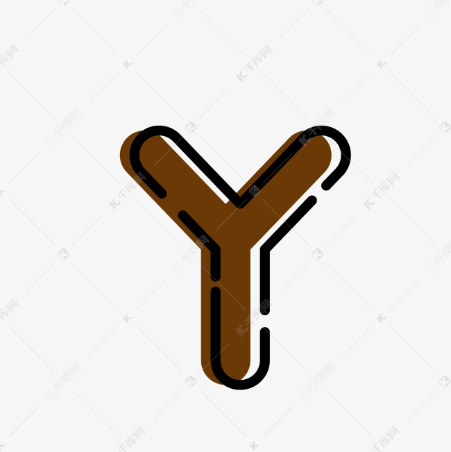 mbe风格的字母y艺术字设计图片-千库网