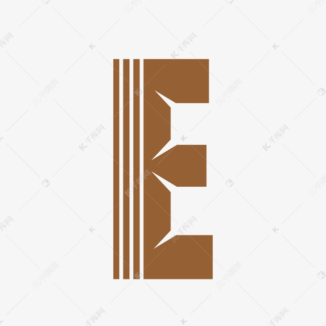 创意凹字体字母e
