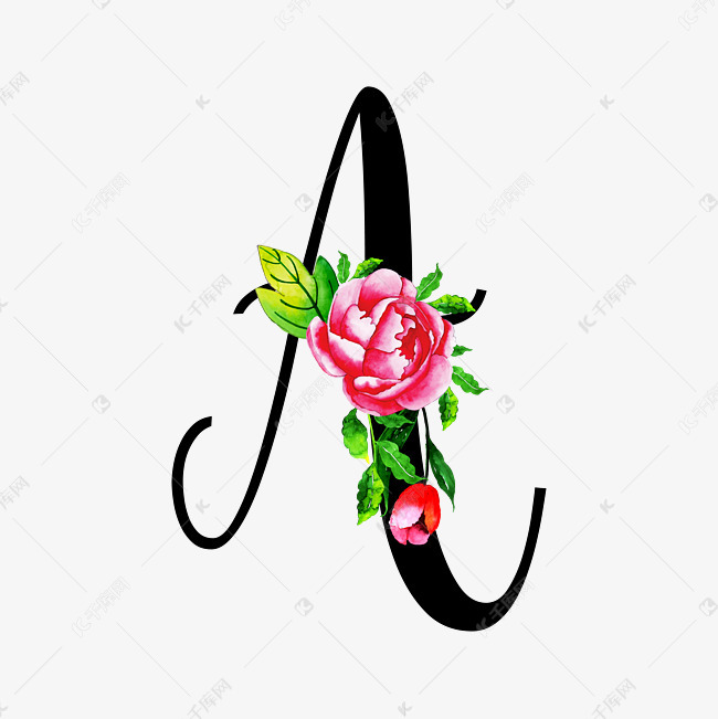 创意手绘手写体字母a艺术字设计图片-千库网